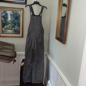 roxy heart gray grey utility snow bibs overals snowbibs ski pants board women s